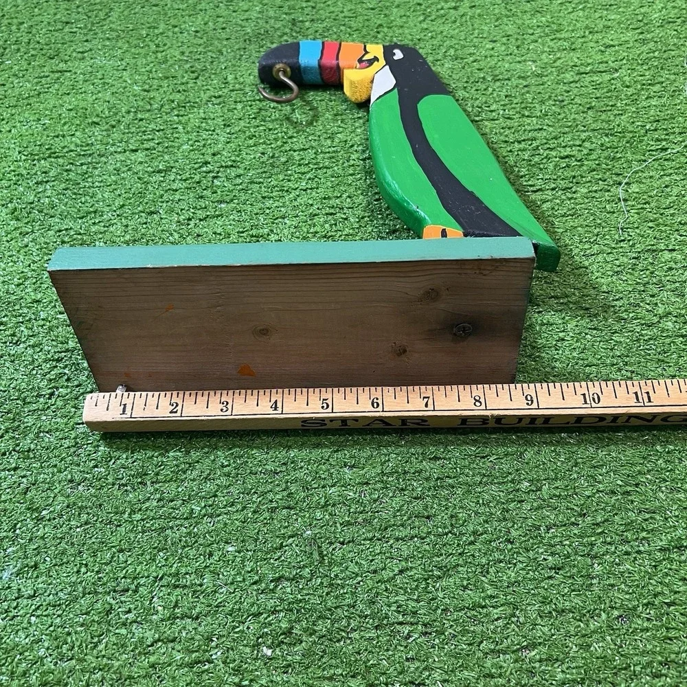 Vintage wooden banana holder hanger kitsch Homemade Kitchen Decor 1960s Toucan